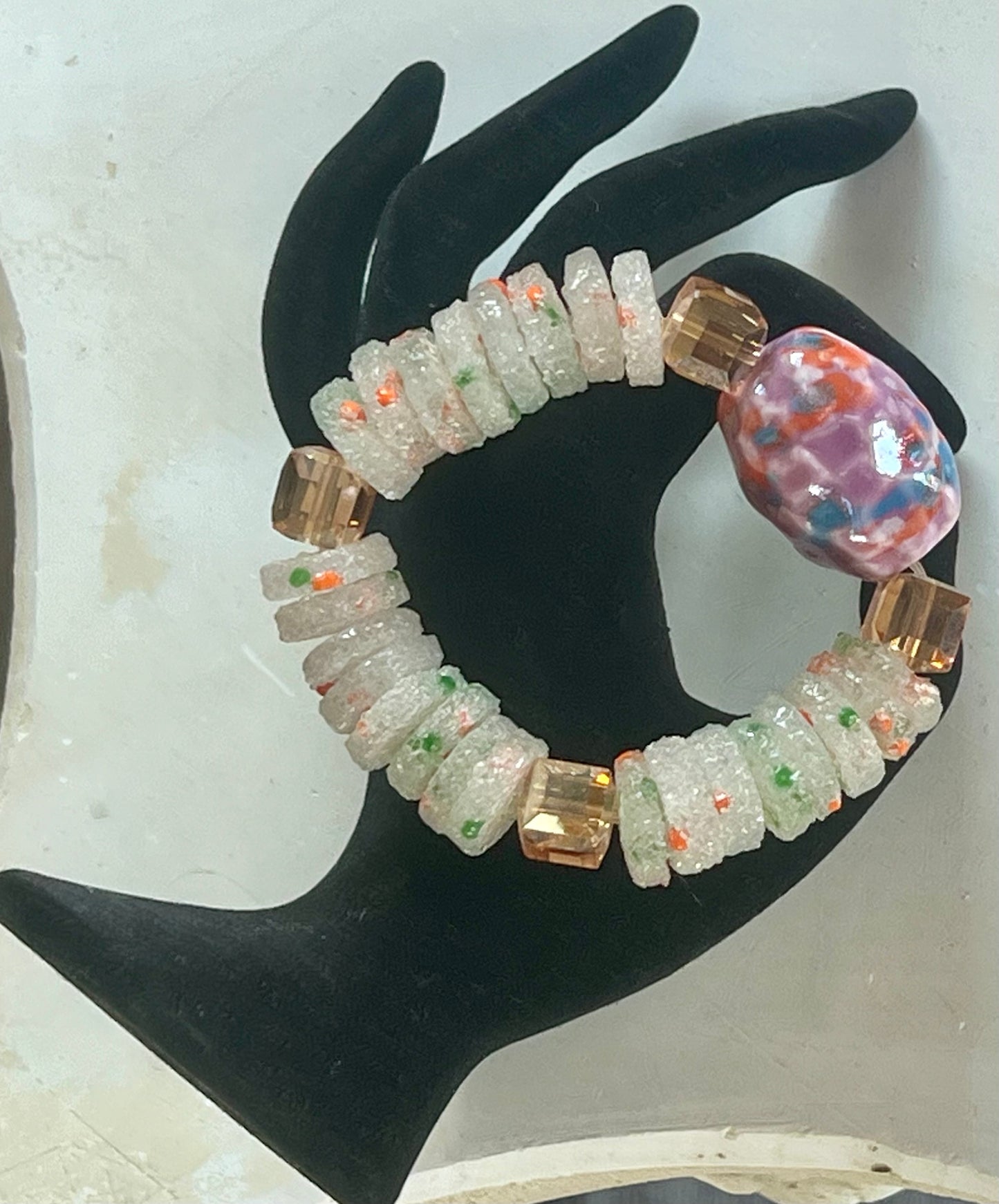Authentic Ghanian Large Purplish Onyx Bracelet