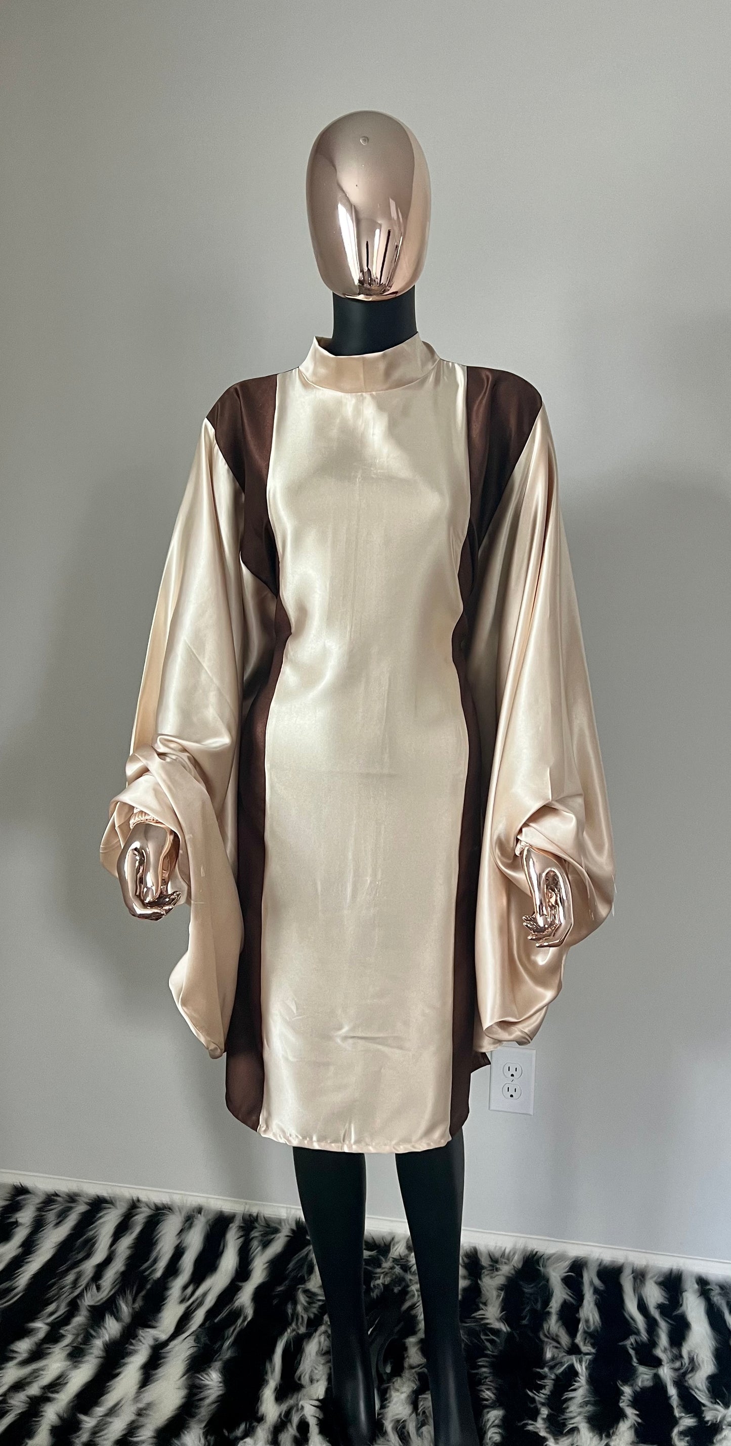 Batwing/Cowl Kaftan Dress w/ Collar Scarf