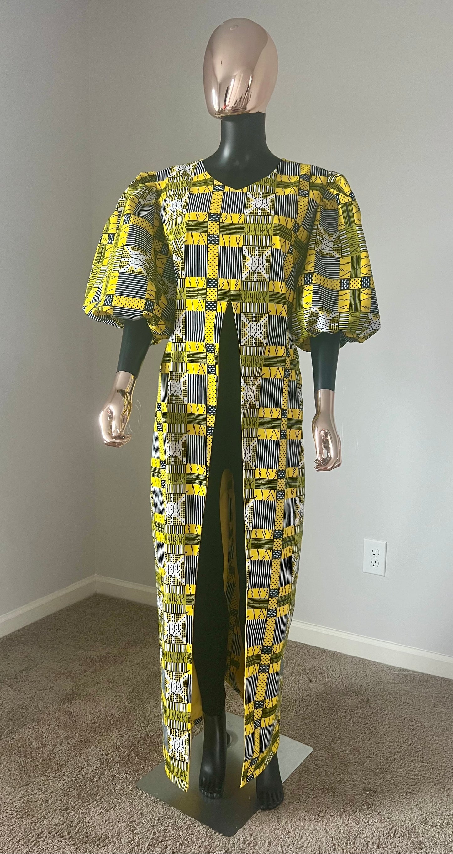 Ankara Long Top with slit in the Front