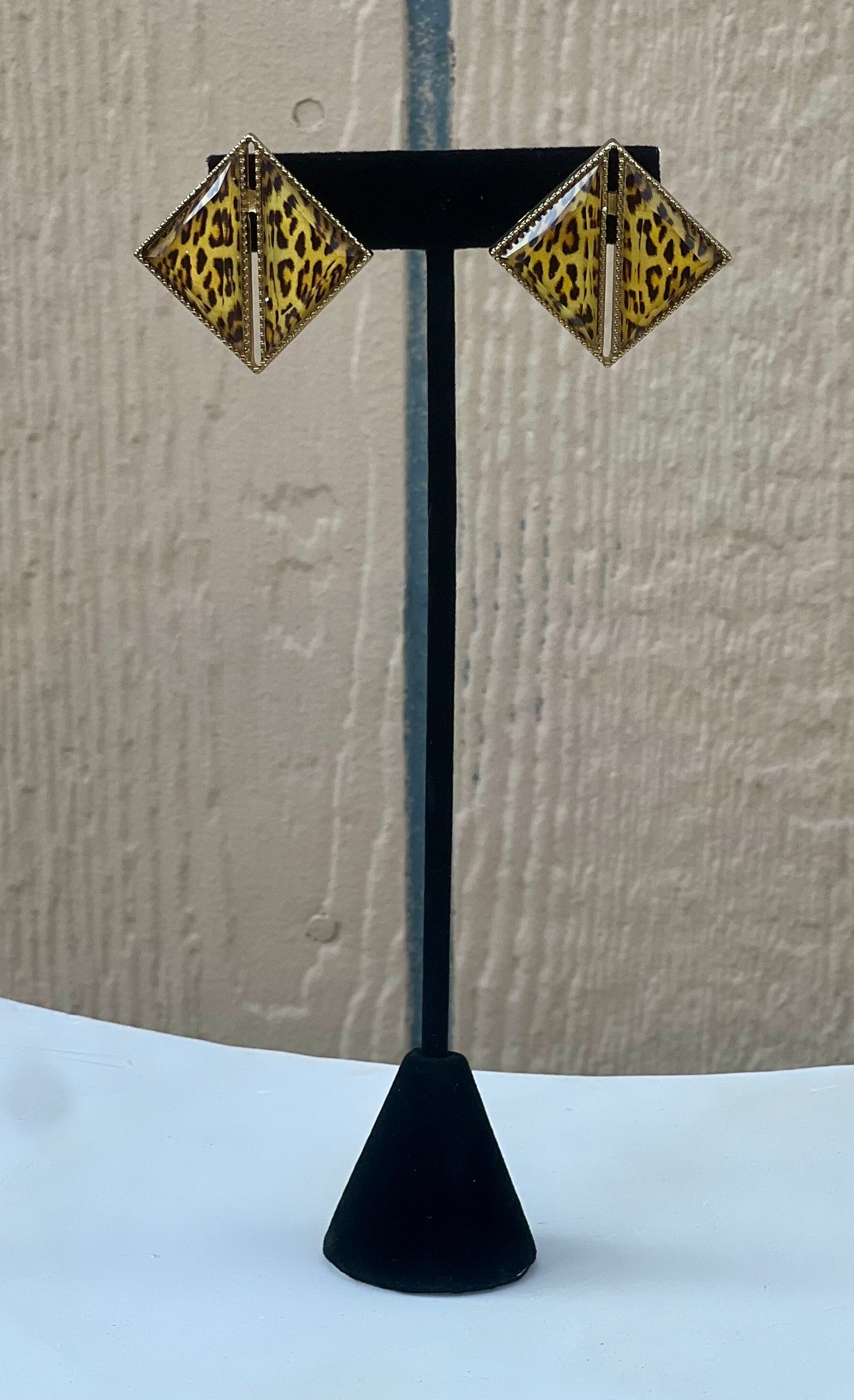 Animal Print Diamond Shape Earrings