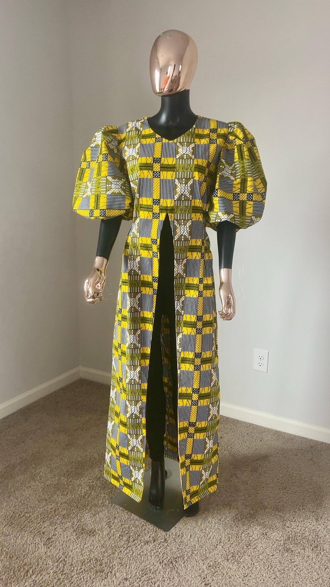 Ankara Long Top with slit in the Front