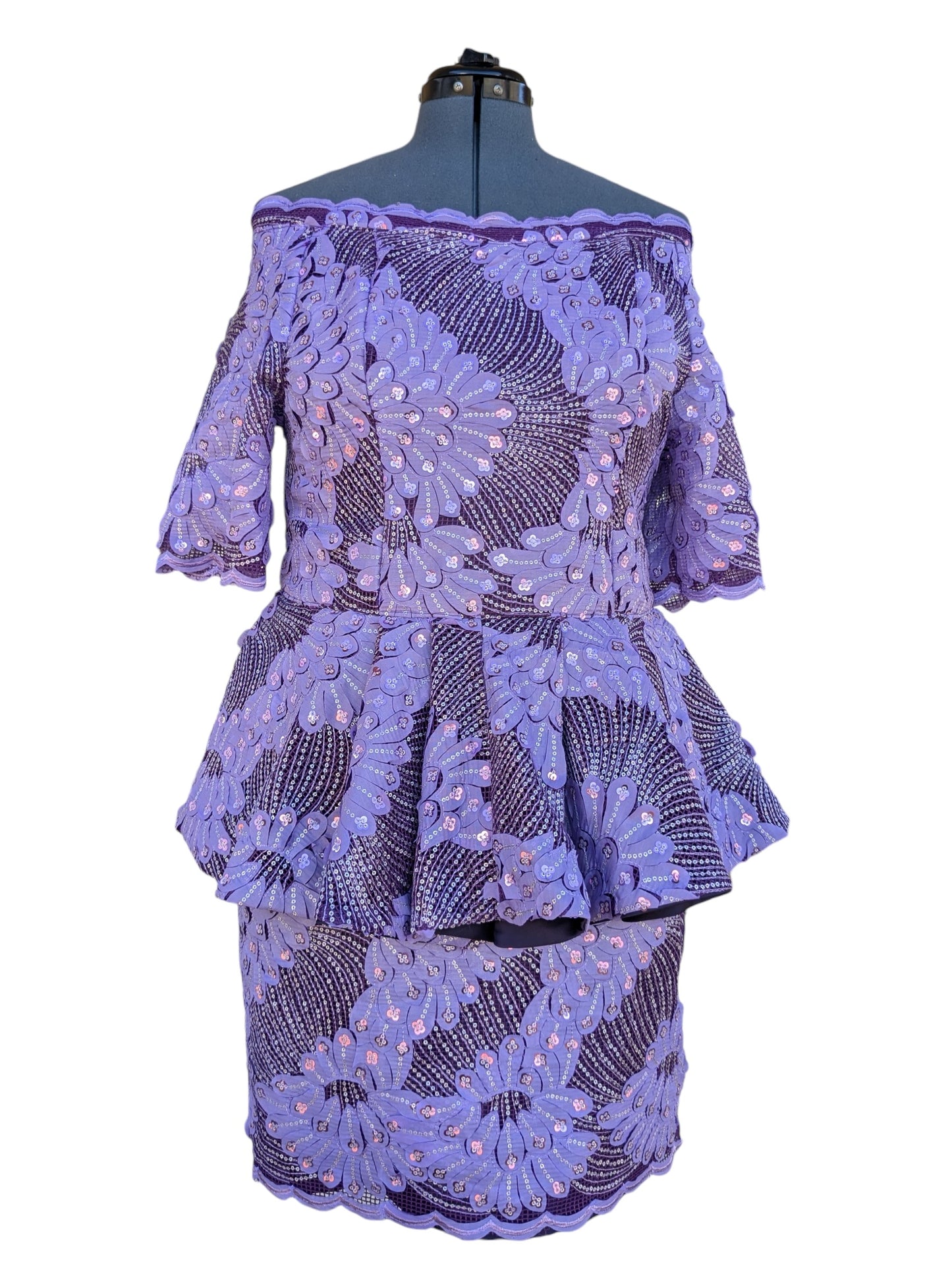 Lilac Lace Off Shoulders Outfit