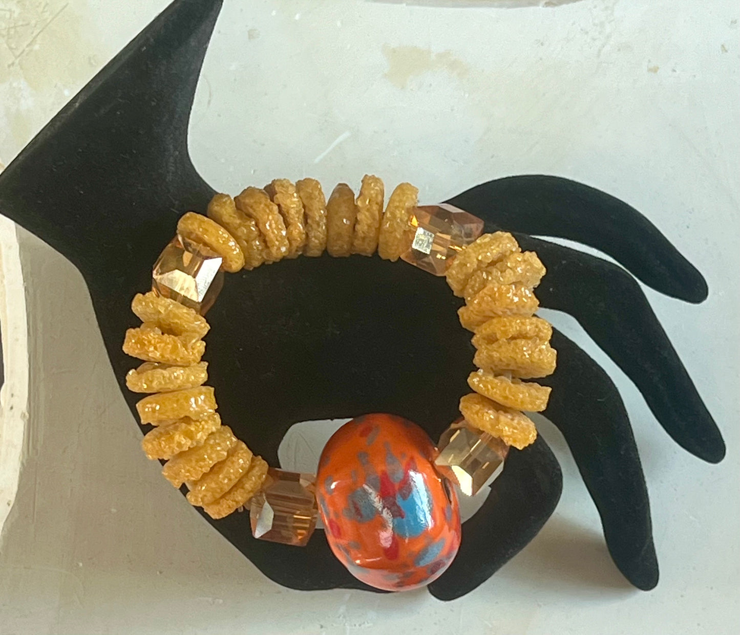 Authentic Ghanian Large Lite Orange Onyx Bracelet