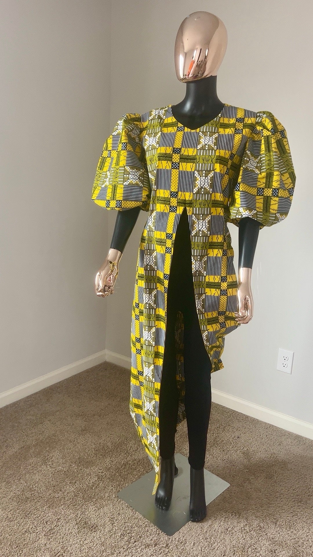 Ankara Long Top with slit in the Front