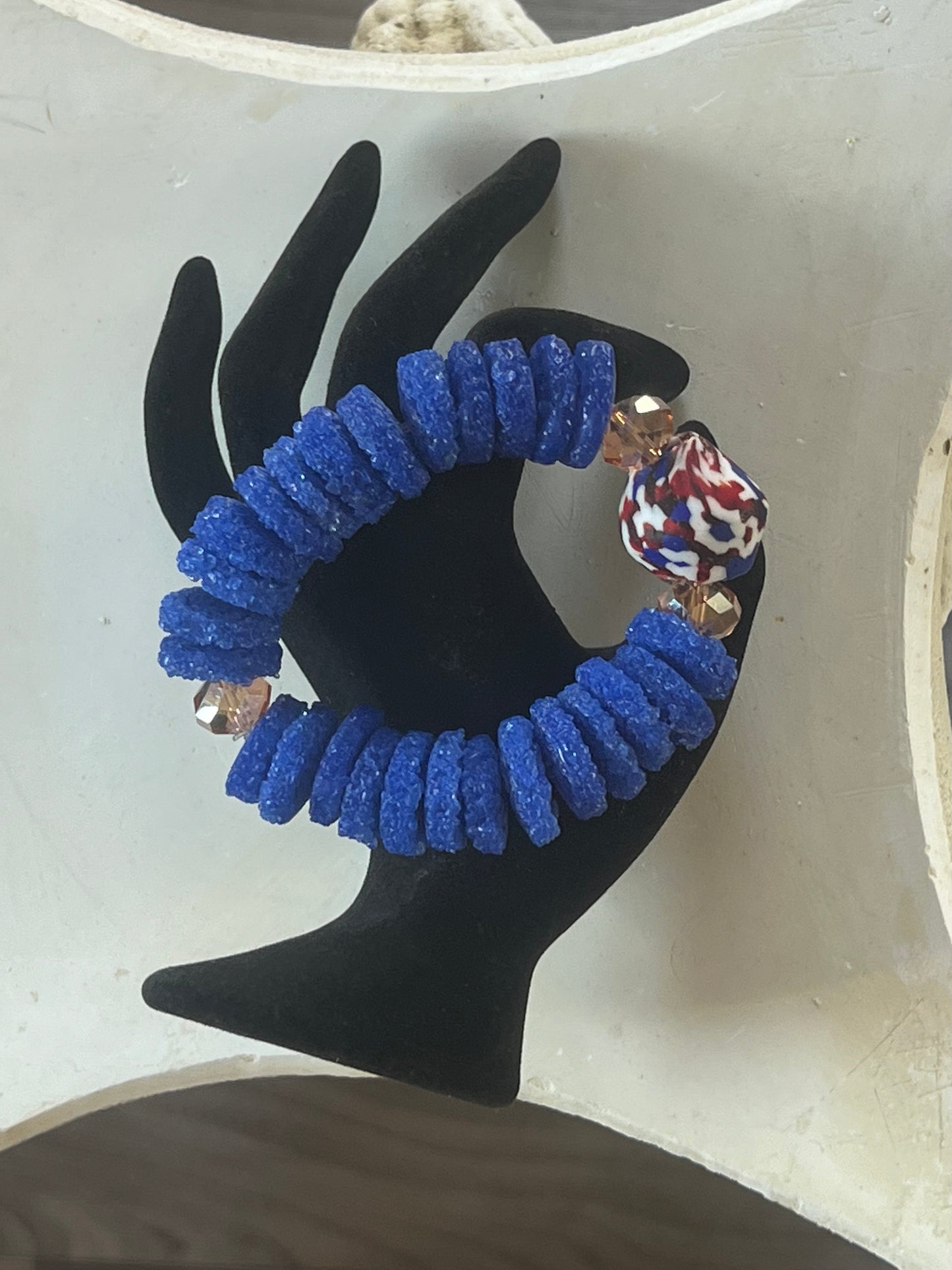 Authentic Ghanian Large Blue Onyx Bracelet
