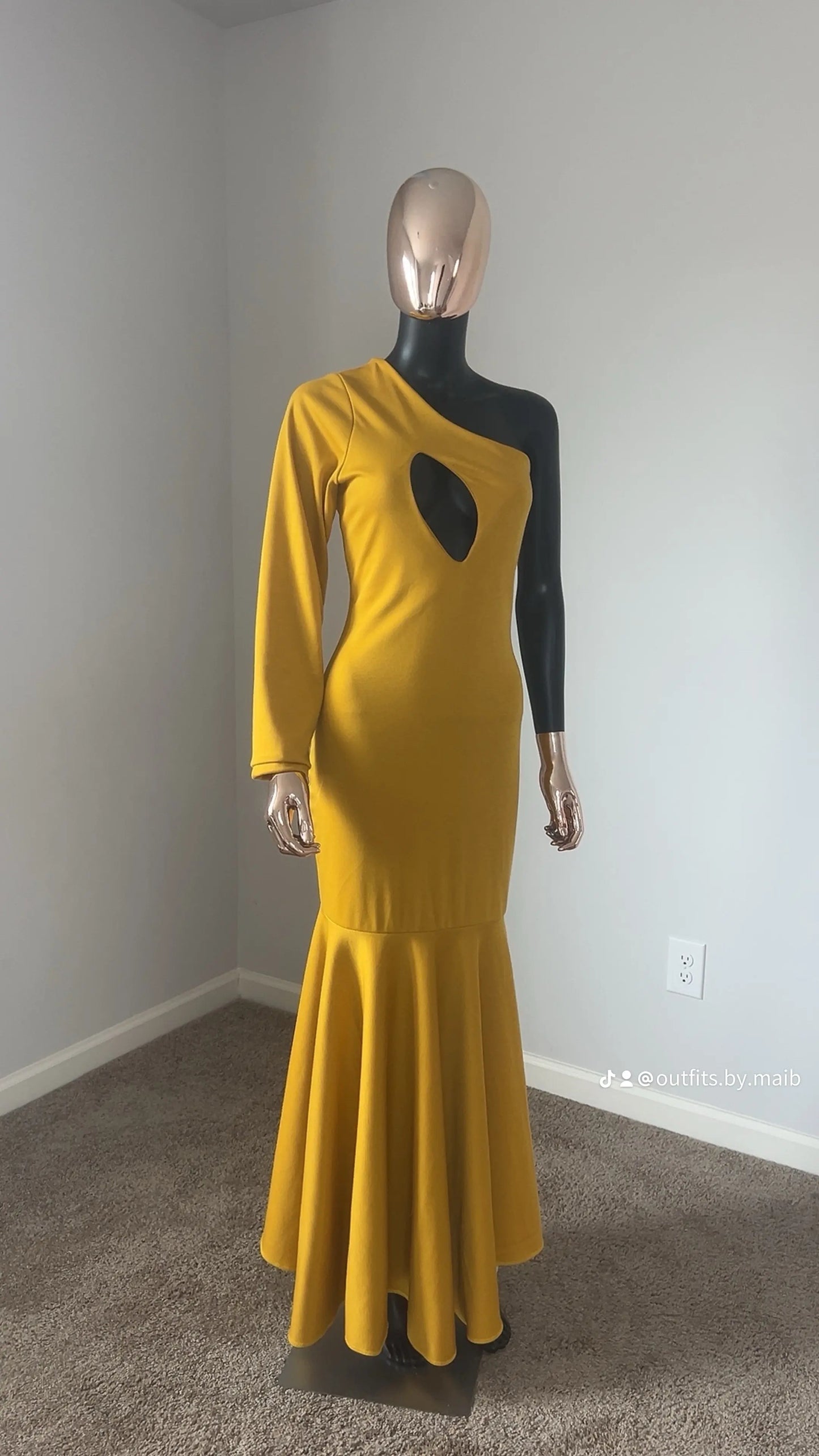 One Shoulder Keyhole Bodycon Mermaid Dress