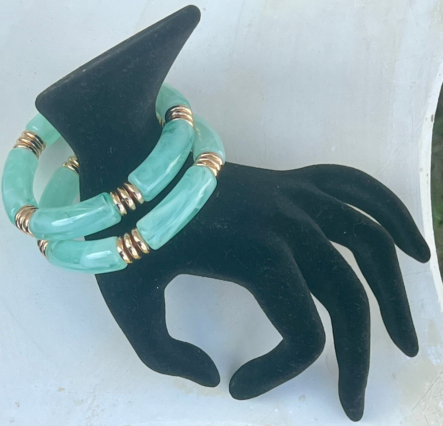 Jade Green Resin Acrylic Bracelets