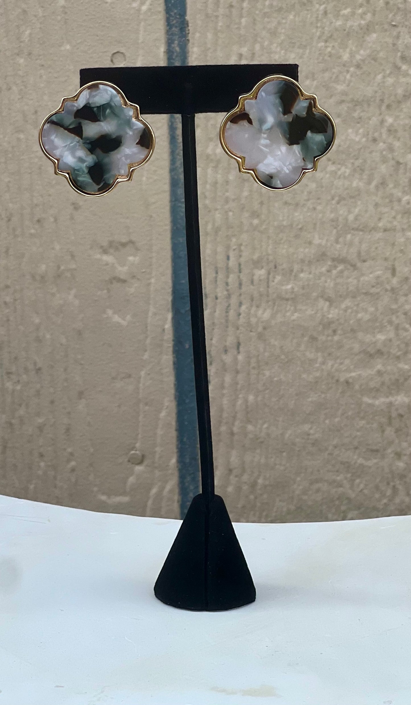 Leopard Design Clover Earrings