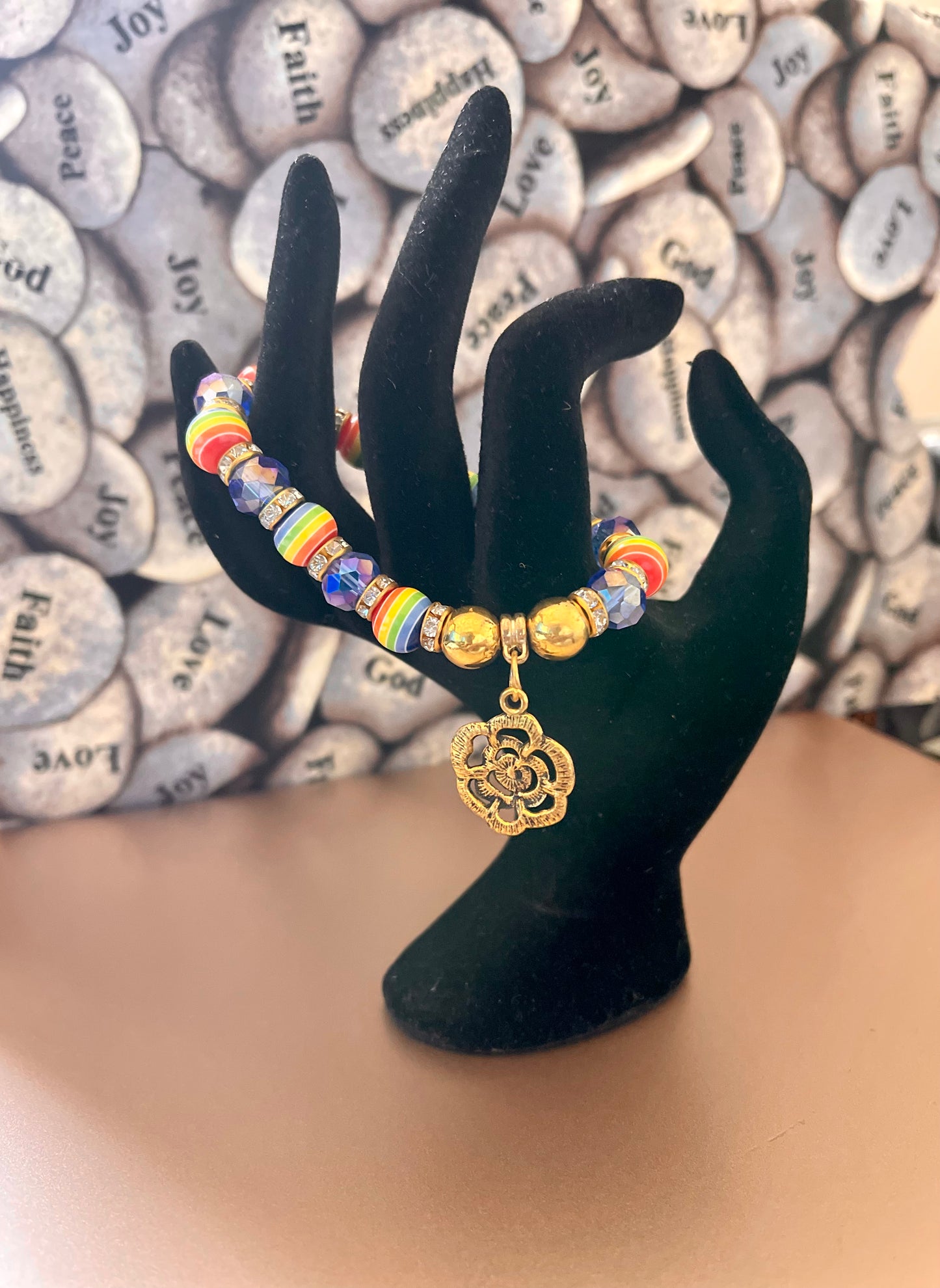 Rainbow w/ Clear Beads Bracelets