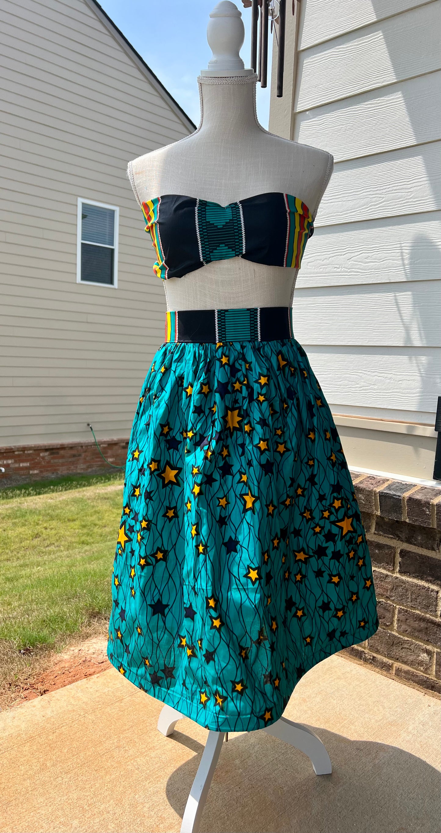 Ankara Print Gathered Skirt