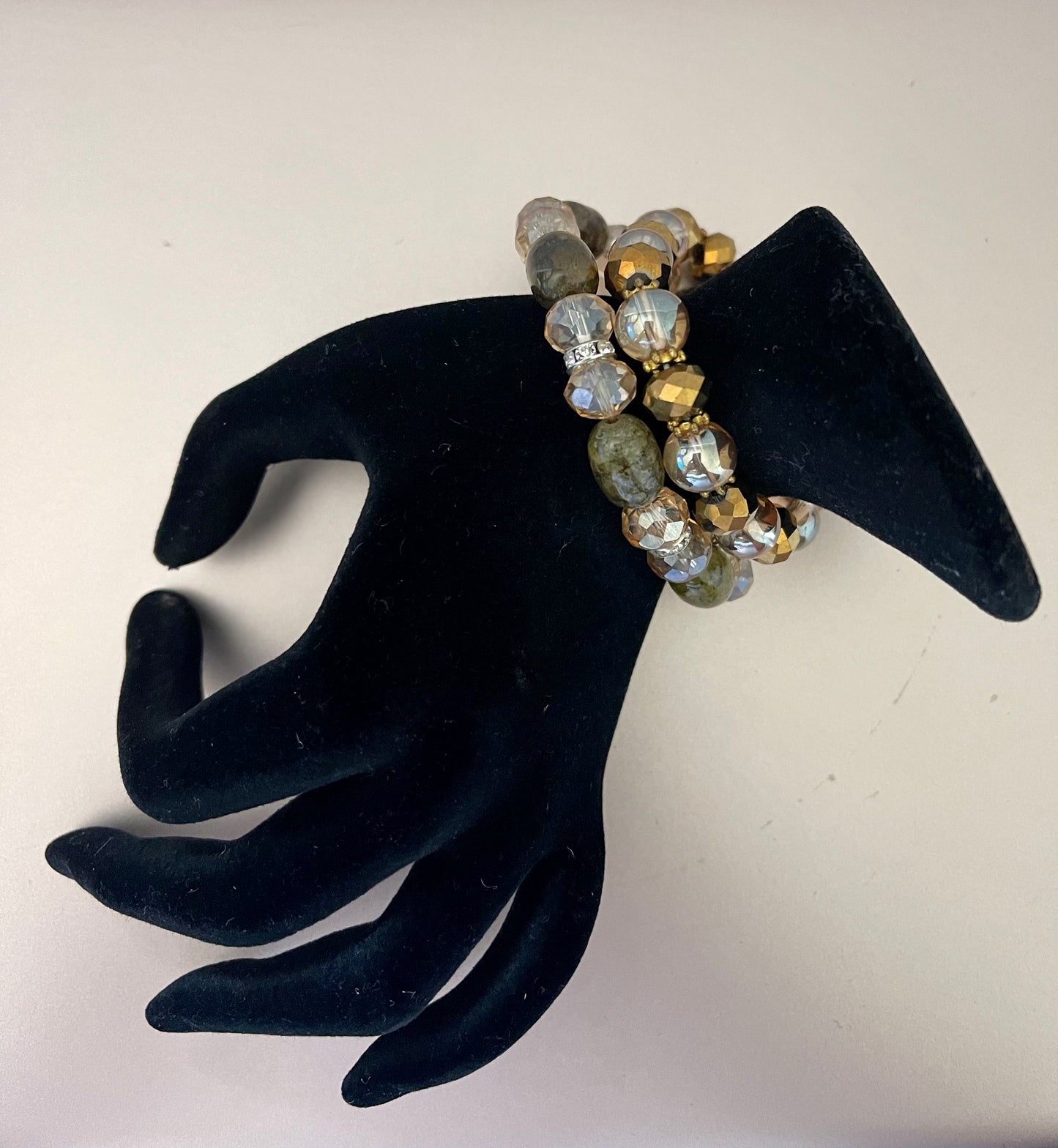 Olive & Tan Opal Bracelet