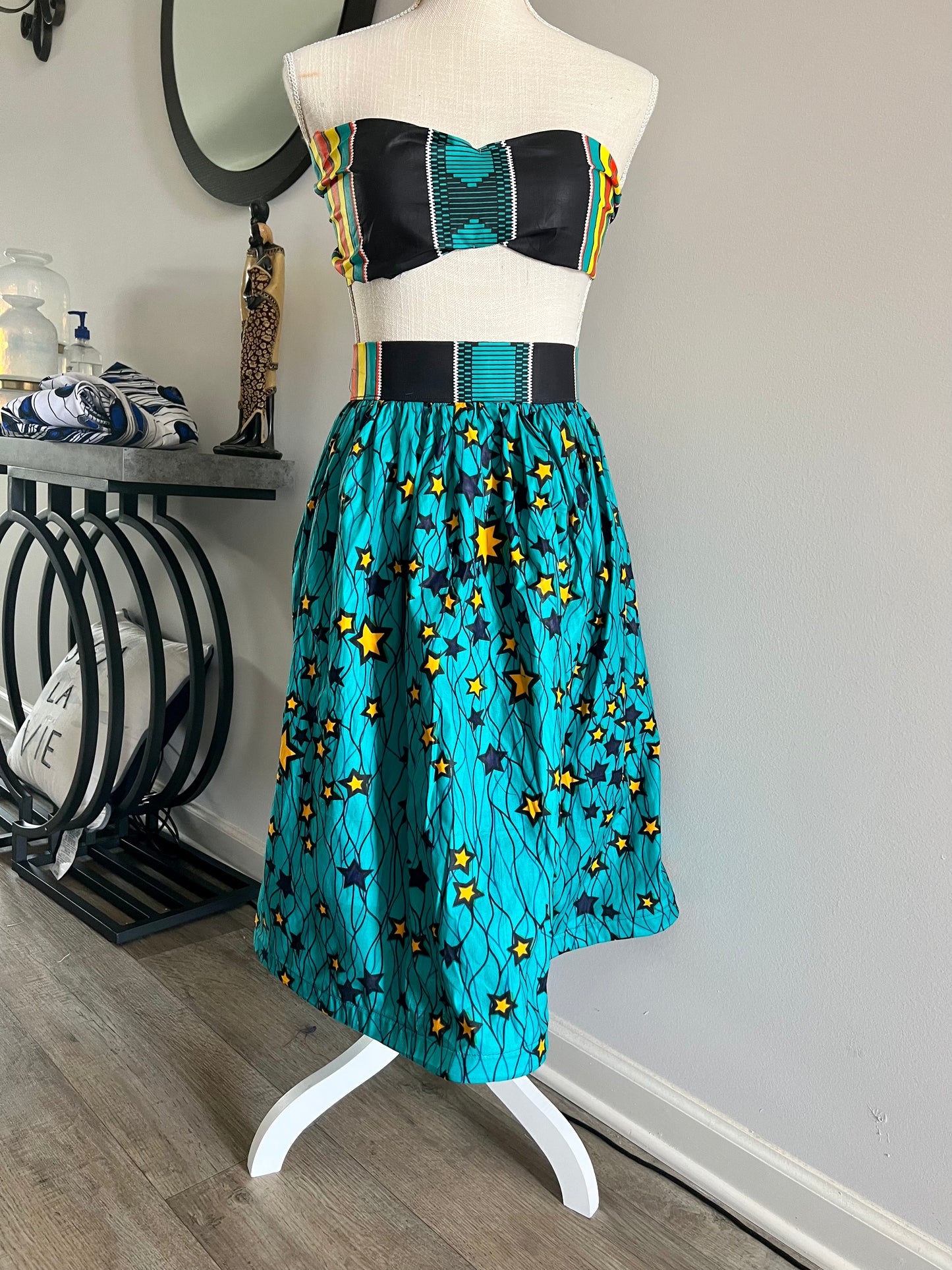 Ankara Print Gathered Skirt