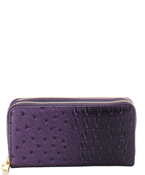 Croc Wallet with Wrist Strap (Purple)