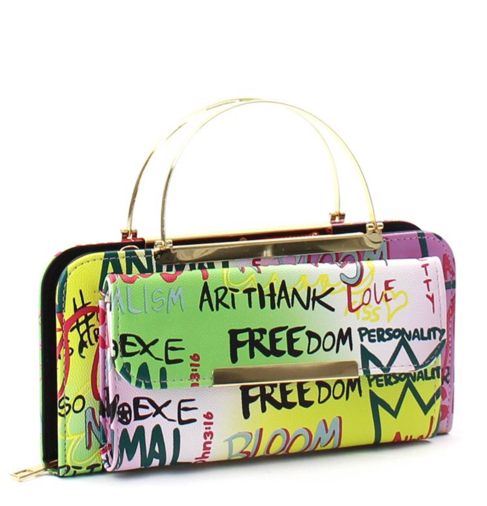 Wallet w/ Gold Handles (Graffiti)