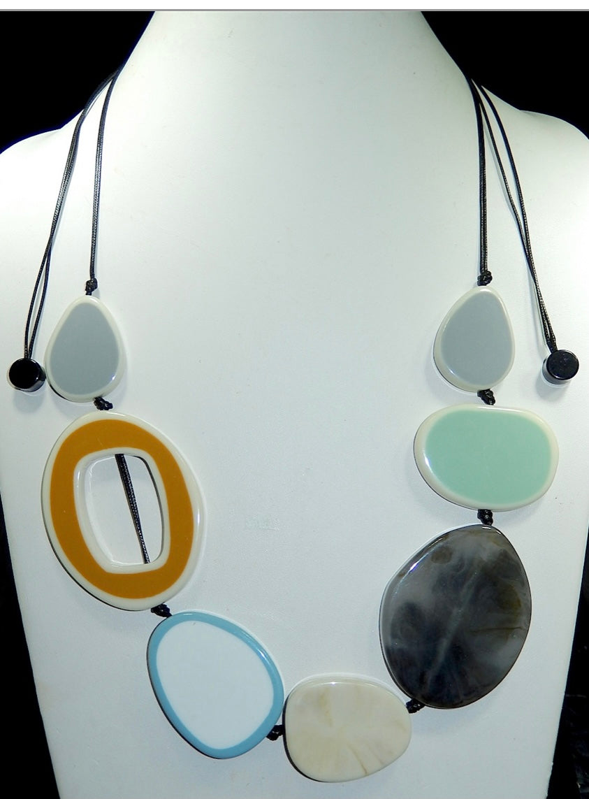 Long Colorful Arcylic Necklace
