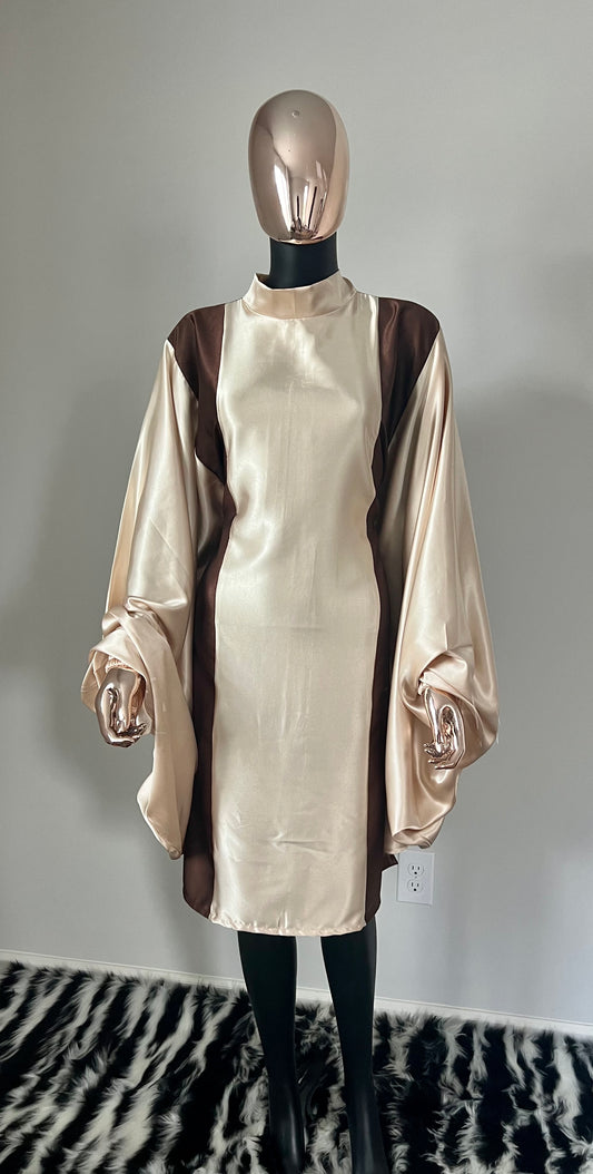 Batwing/Cowl Kaftan Dress w/ Collar Scarf
