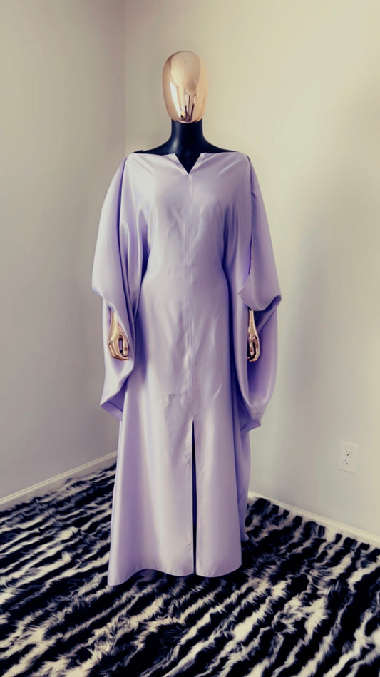 Bubu Kaftan Silk Off Shoulders Lavendar Silk Dress