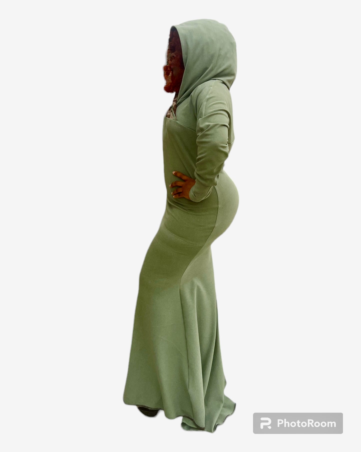 Long Fitted Dress w/ Hood