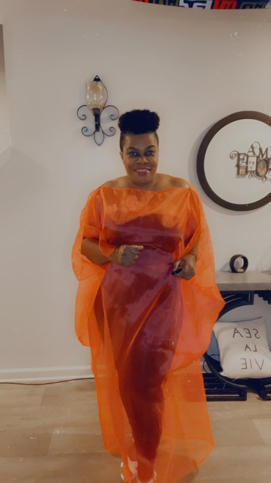 Bubu Kaftan Organza Off Shoulders Dress
