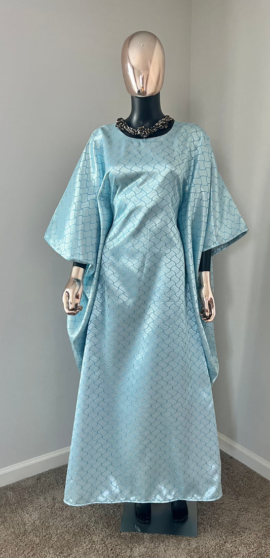 Bubu Kaftan Brocade Light Blue Dress