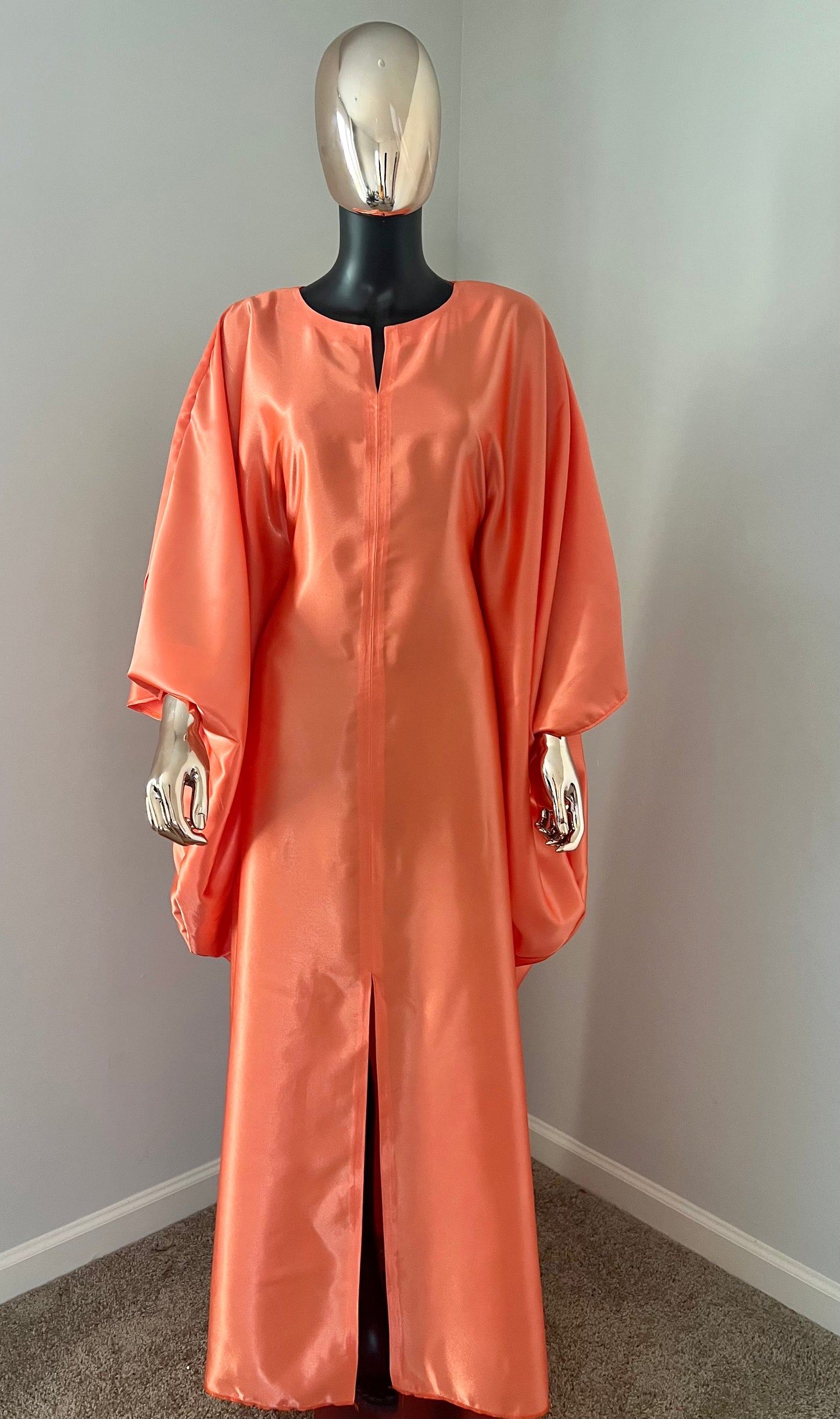 Bubu Kaftan Silk Orange Dress