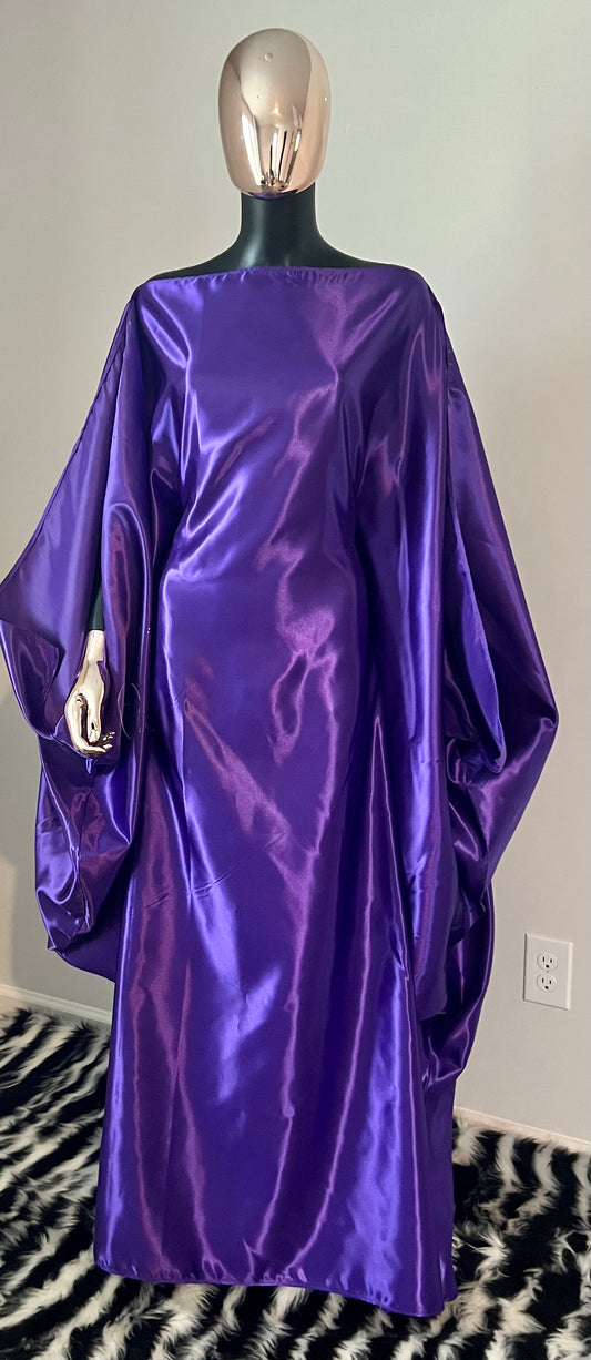 Bubu Kaftan Silk Off Shoulders Purple dress