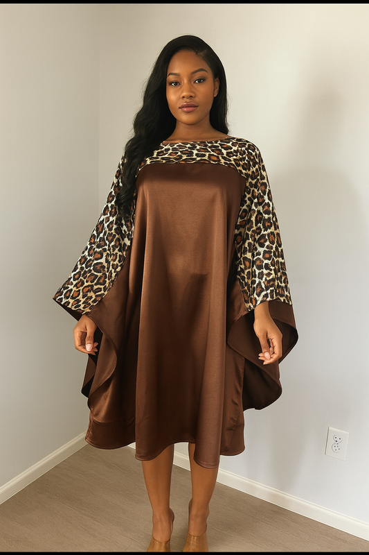 Fitted Circle Cheetah Print Dress