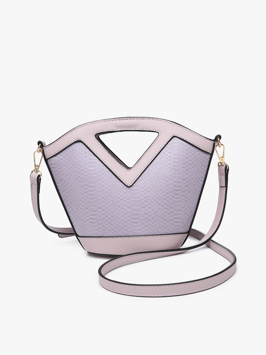 Ashlyn Snake-Textured Bucket Bag/Crossbody