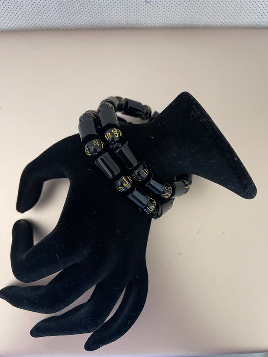 Black & Gold Onyx African Bracelets
