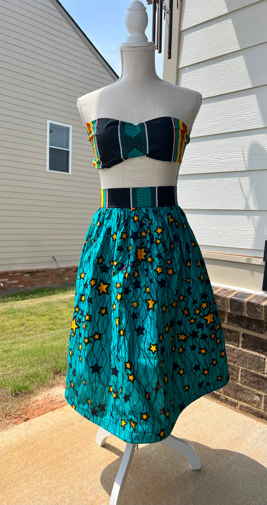 Ankara Print Gathered Skirt