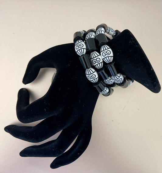 Black Onyx w/ White Tribal design
